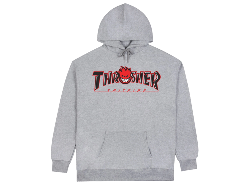 Thrasher Thrasher x Spitfire Big Head Outline Grey Hoodie -