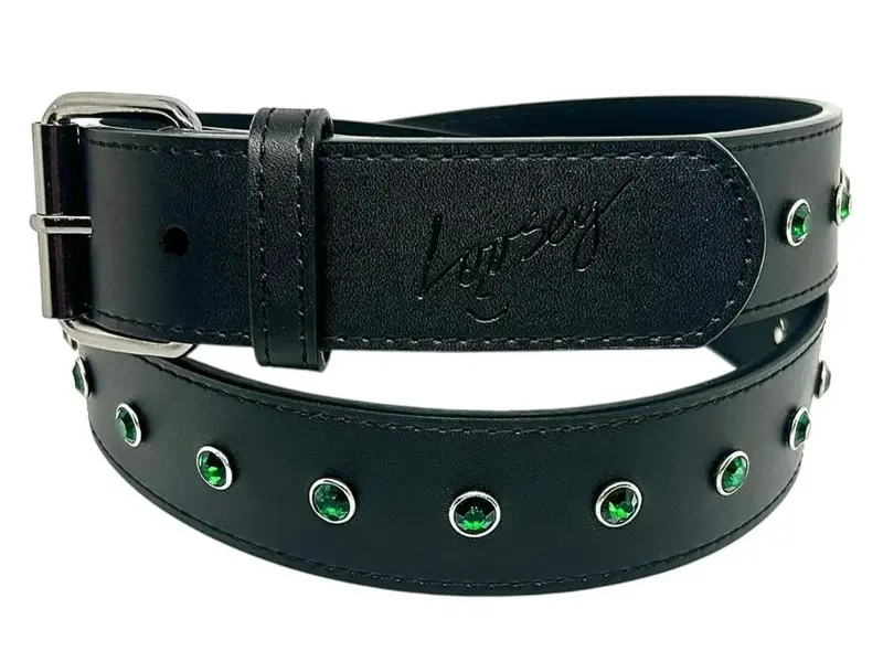 Loosey Loosey Black Rhinestone Belt - Black