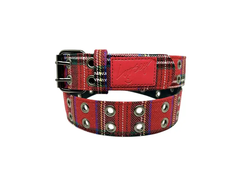 Loosey Loosey Grommet Belt - Plaid
