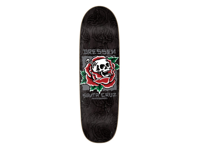 Santa Cruz Santa Cruz Dressen Skull Rose Pro Shape Deck - 9.25
