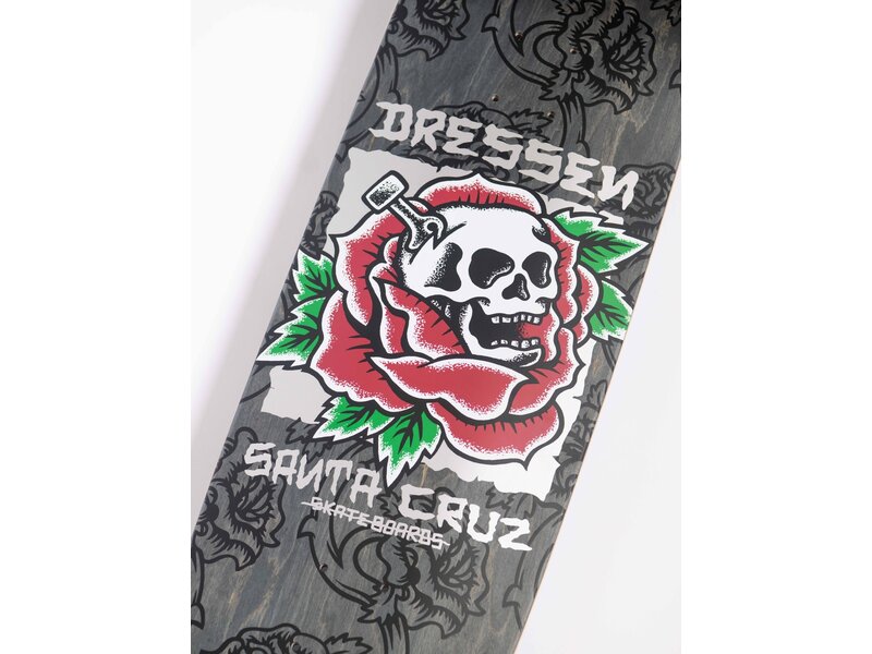 Santa Cruz Santa Cruz Dressen Skull Rose Pro Shape Deck - 9.25