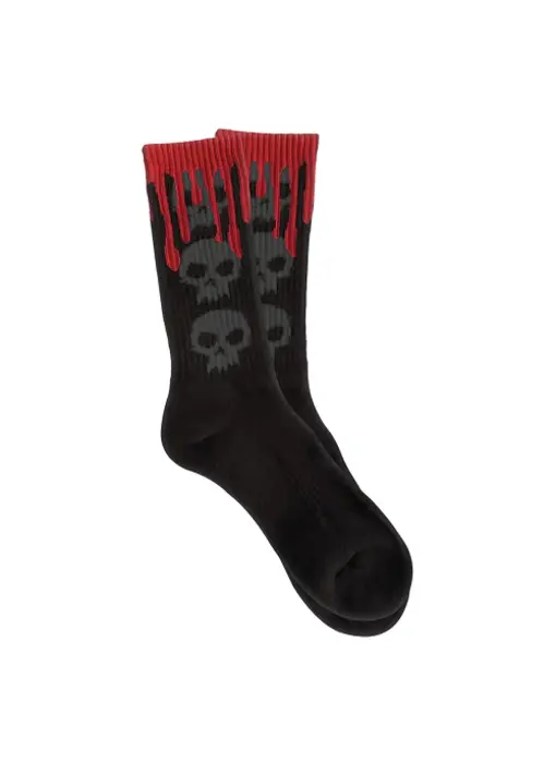Zero Logo 3 Skull Blood Socks - Black/Black