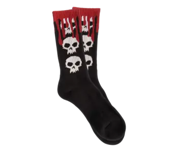 Zero Logo 3 Skull Blood Socks - Black/Red