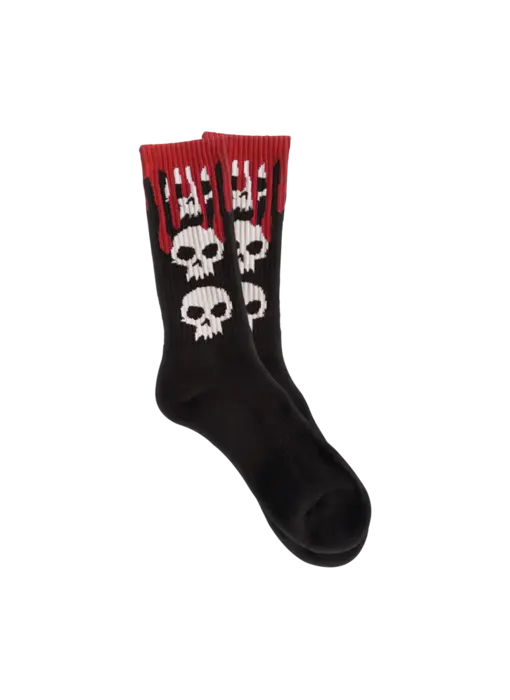 Zero Logo 3 Skull Blood Socks - Black/Red
