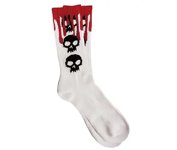 Zero Logo 3 Skull Blood Socks - White/Black