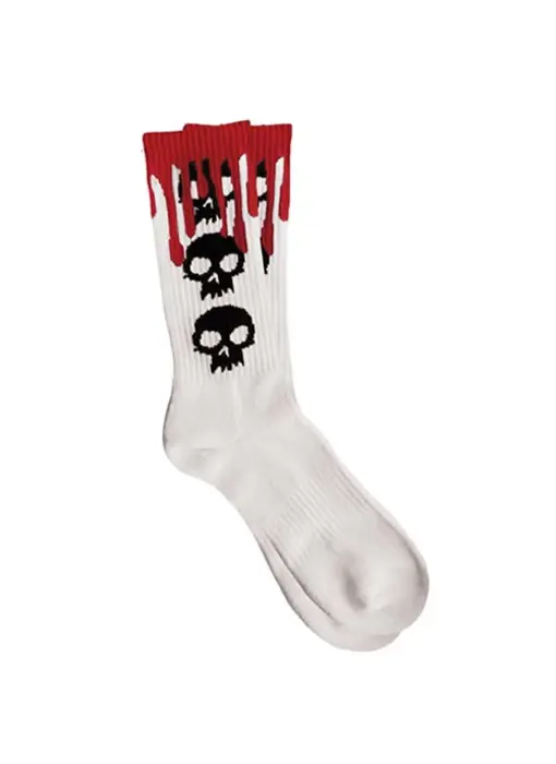 Zero Logo 3 Skull Blood Socks - White/Black