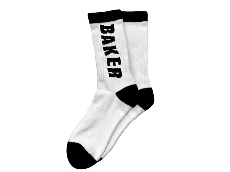 Baker Baker Black Letter Socks - White