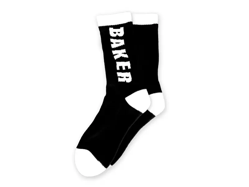 Baker Baker White Letter Socks - Black