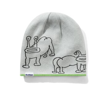 Butter Goods Frog Reversible Beanie - Lime/Grey