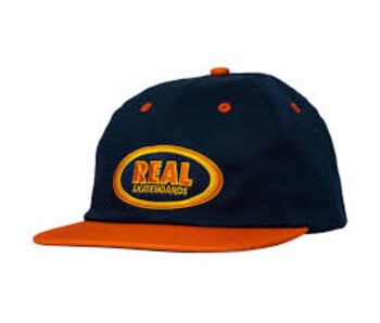 Real ADJ Oval Emb Strapback Hat - Navy/ Red