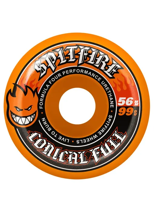 Spitfire F4 99D Conical Full Orange Wheels - 56mm
