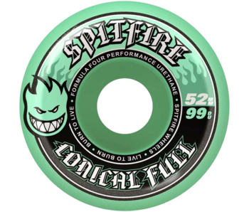 Spitfire F4 99D Conical Full Teal Wheels - 52mm