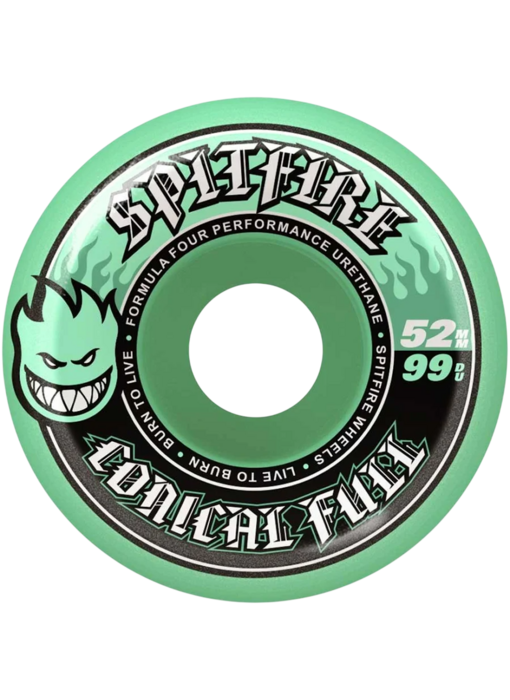Spitfire F4 99D Conical Full Teal Wheels - 52mm