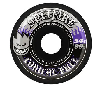 Spitfire F4 99D Conical Full Black Wheels - 54mm