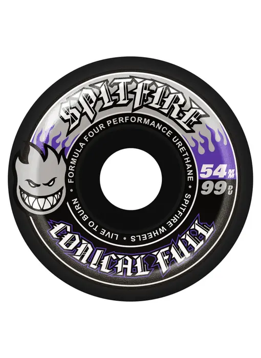 Spitfire F4 99D Conical Full Black Wheels - 54mm
