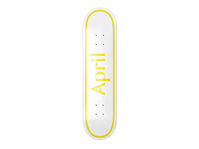 April April Twin OG Logo Yellow White Deck - 8.0