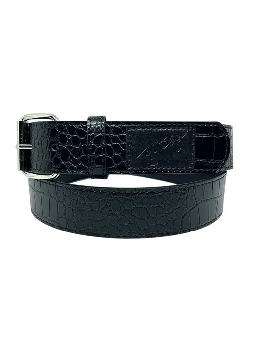 Loosey Croc Skin Belt - Black