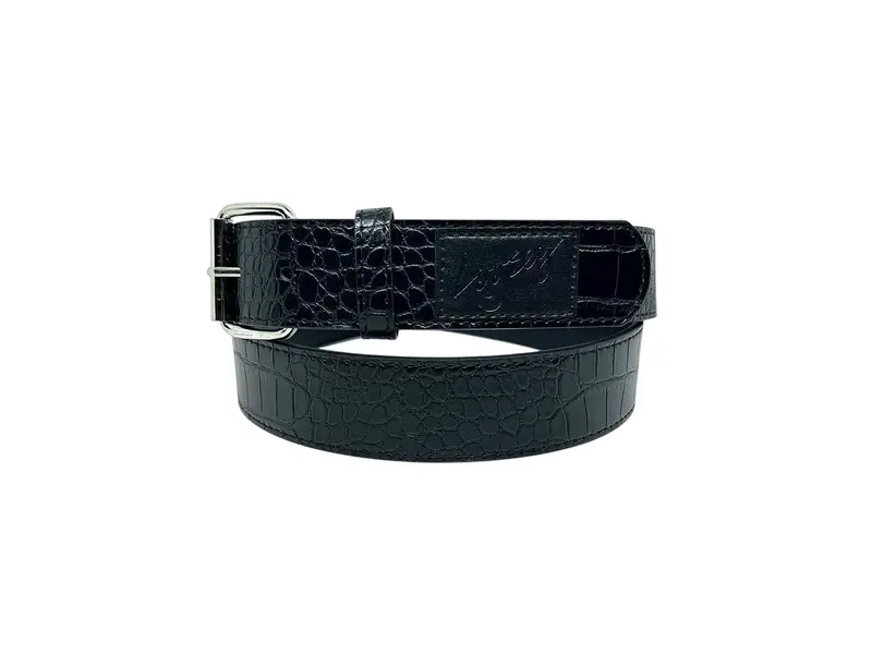Loosey Loosey Croc Skin Belt - Black