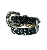 Loosey Loosey Bold Rhinestone Belt - Black