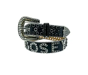 Loosey Bold Rhinestone Belt - Black