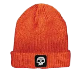 Zero Beanie Single Skull Patch - Orange