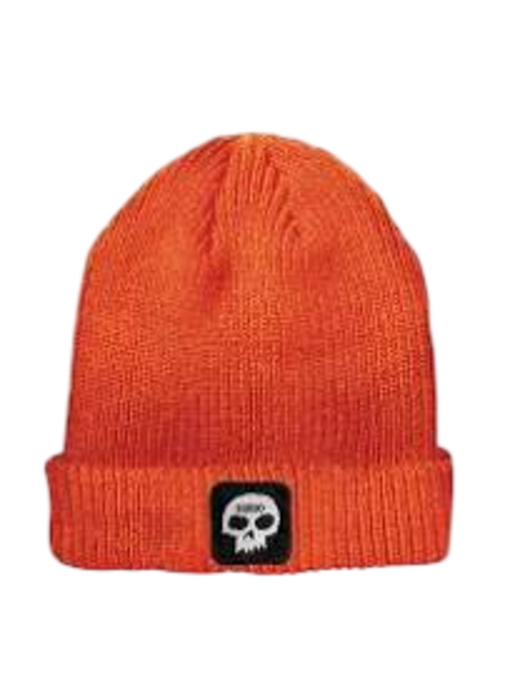 Zero Beanie Single Skull Patch - Orange