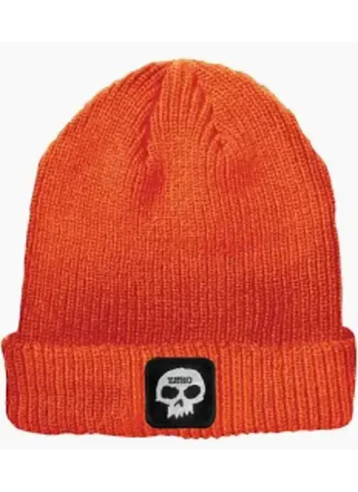 Zero Beanie Single Skull Patch - Orange