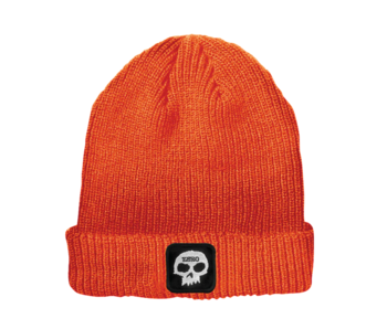 Zero Beanie Single Skull Patch - Orange