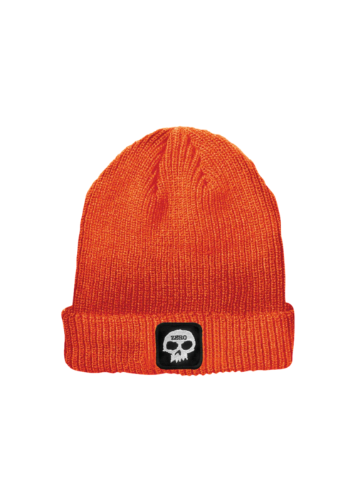 Zero Beanie Single Skull Patch - Orange