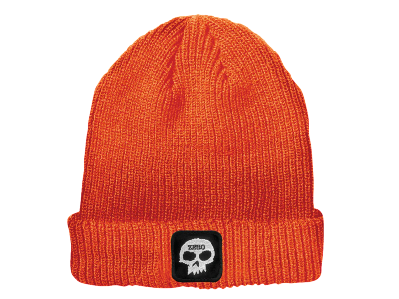 Zero Zero Beanie Single Skull Patch - Orange