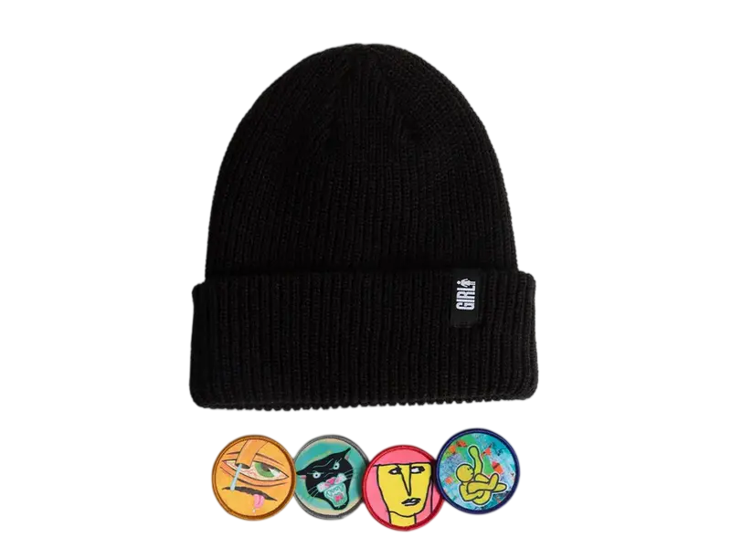 Girl Girl Legend Head Patch Beanie - Black