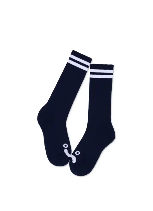 Polar Happy Sad Long Socks Navy/White