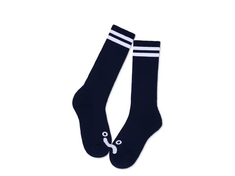 Polar Polar Happy Sad Long Socks Navy/White