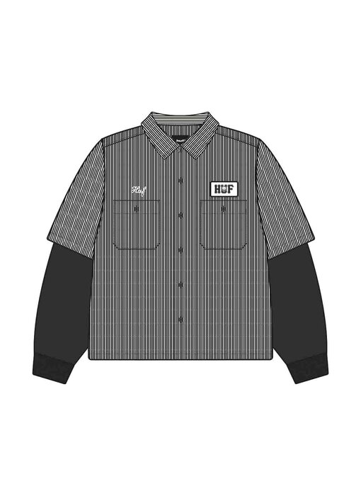 Huf x Spitfire Union Work Black/White Shirt