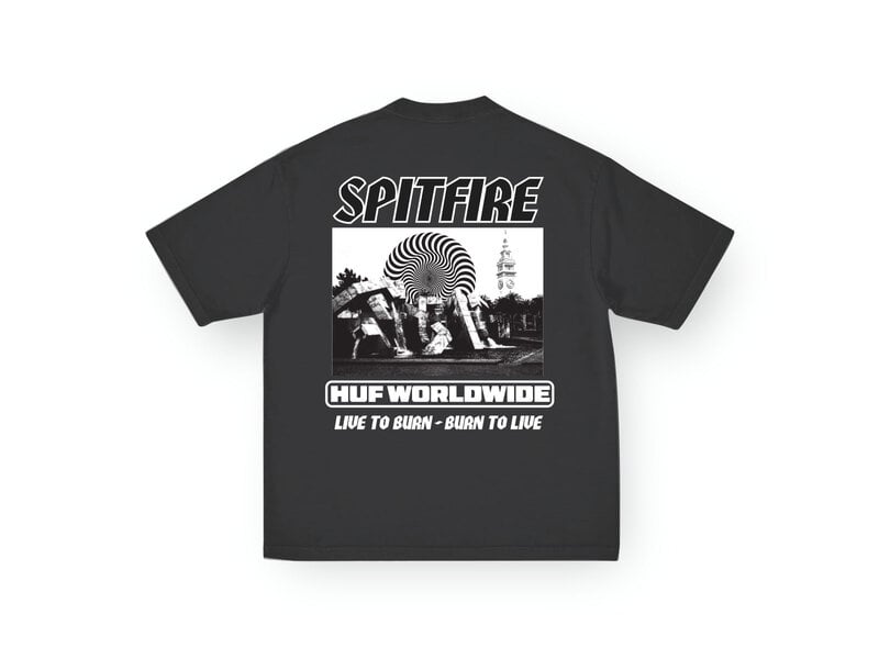 huf Huf x Spitfire Burn Heavyweight Black Shirt