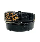 Loosey Loosey Croc Cheetah Belt - Black