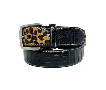 Loosey Croc Cheetah Belt - Black