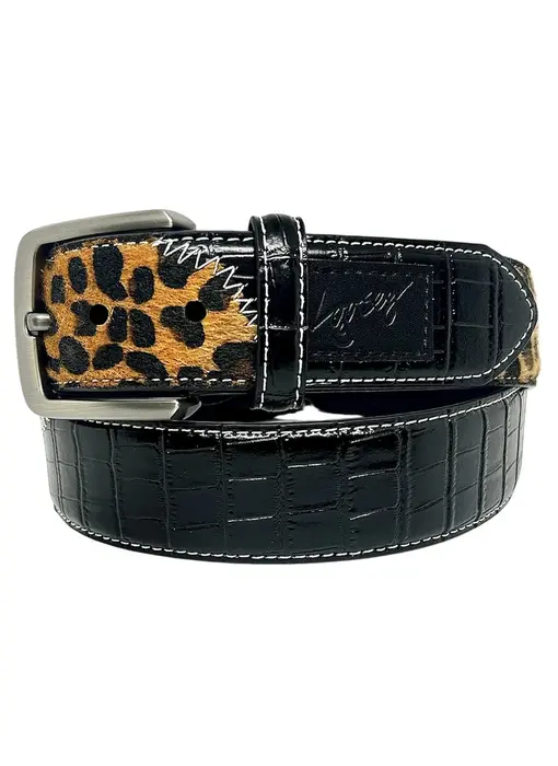 Loosey Croc Cheetah Belt - Black