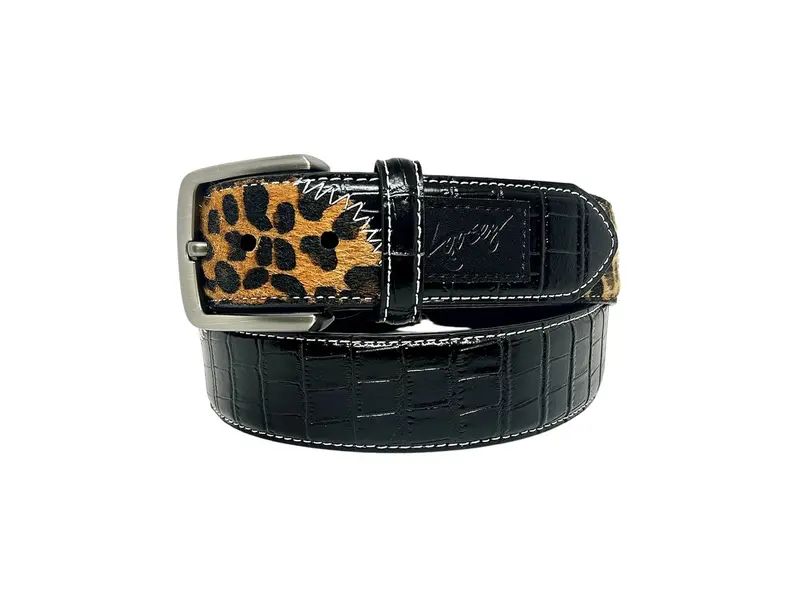 Loosey Loosey Croc Cheetah Belt - Black