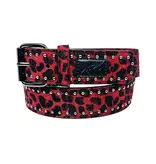 Loosey Loosey Cheetah Rivet Belt - Red