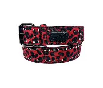 Loosey Cheetah Rivet Belt - Red