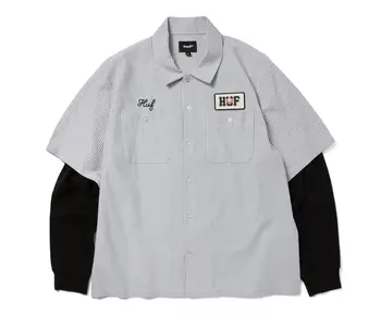 Huf x Spitfire Union Work Black/White Shirt