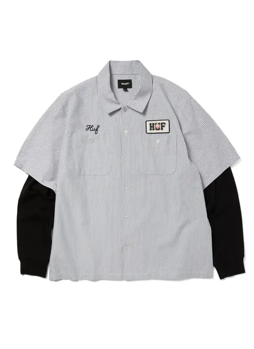 Huf x Spitfire Union Work Black/White Shirt