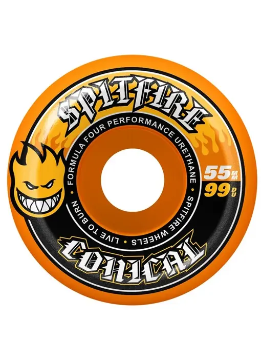Spitfire F4 99D Conical Orange Wheels - 55mm
