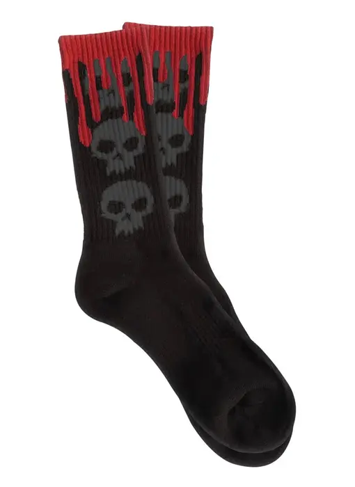 Zero Skull Sock - Black/Black