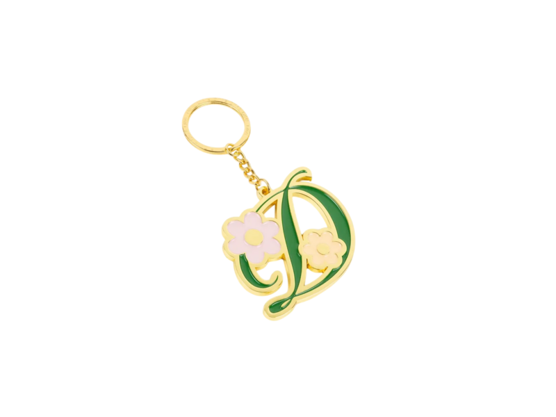 Dime MTL Dime Oversized Floral Keychain - Gold