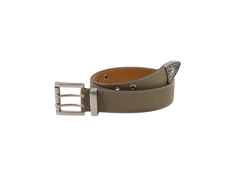 Dime MTL Dime Waxed Canvas Belt - Brown/Olive
