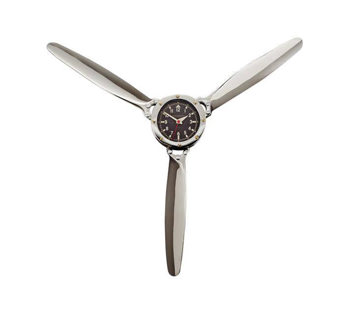 Aluminum Propeller Wall Clock Pilot Outfitters
