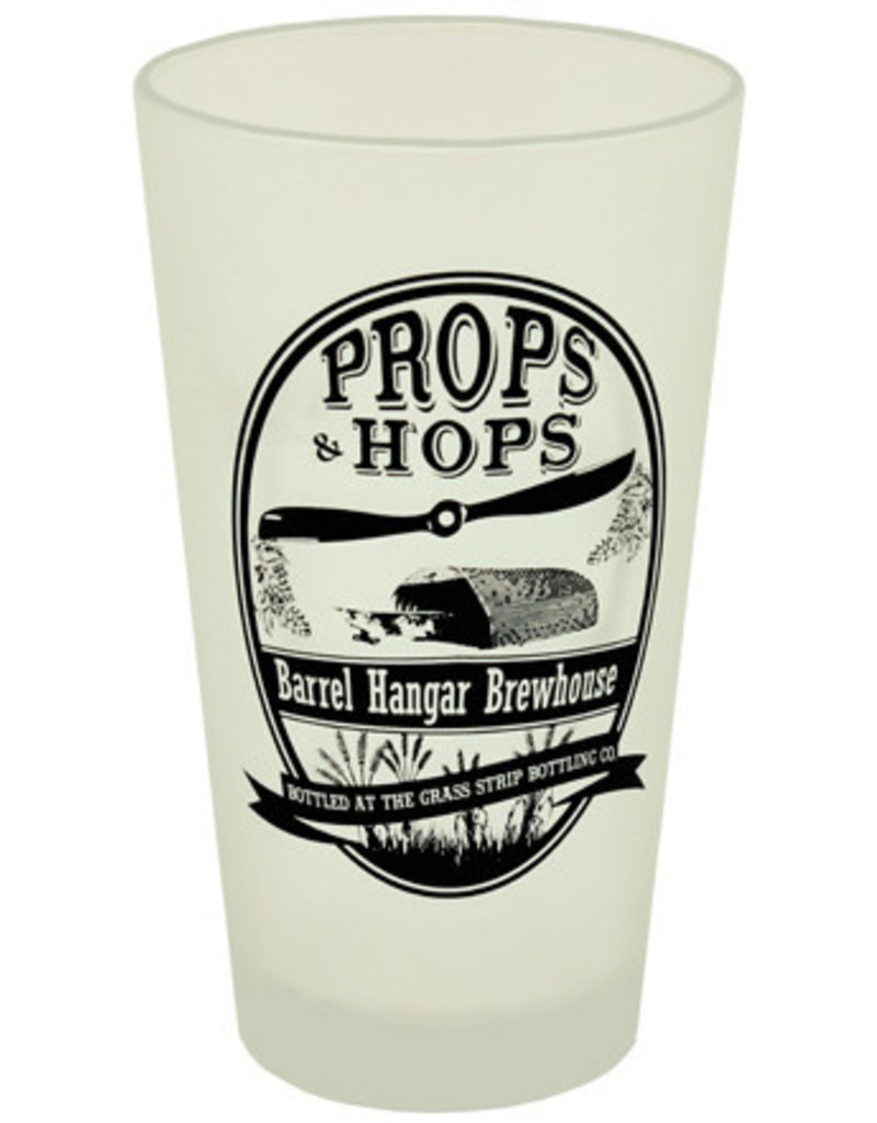 Props and Hops Frosted Pint Glass