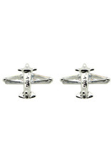 Silver Airplane Earrings with Cubic Zirconia Stones